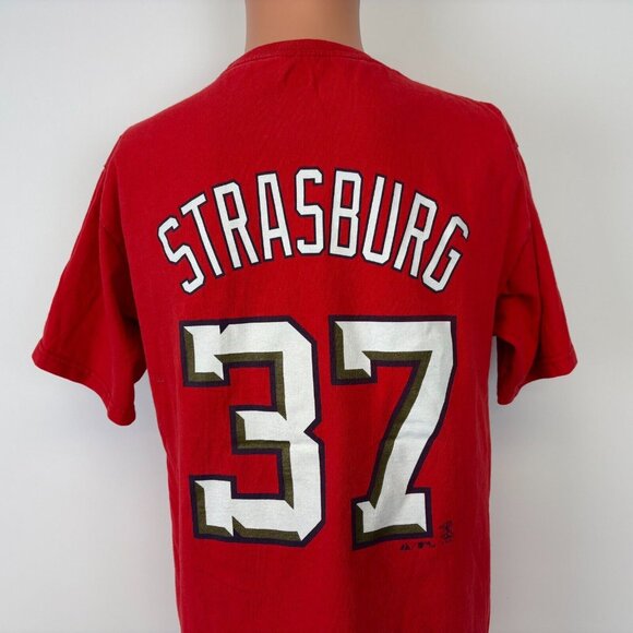 Majestic Other - Majestic Stephen Strasburg Jersey T Shirt Mens Size M Red Washington Nationals